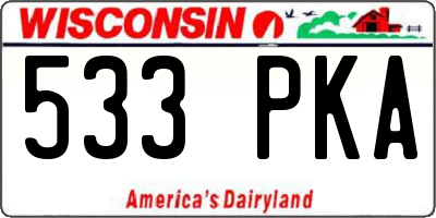 WI license plate 533PKA