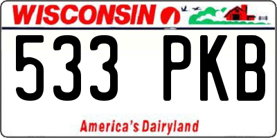 WI license plate 533PKB