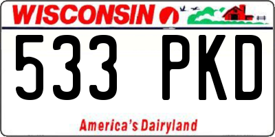 WI license plate 533PKD
