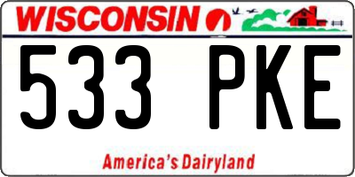 WI license plate 533PKE