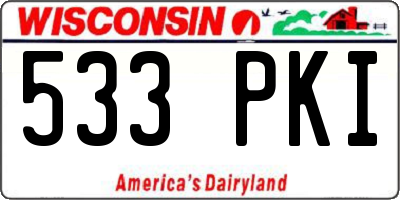 WI license plate 533PKI