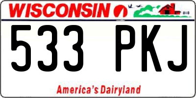 WI license plate 533PKJ