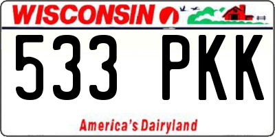 WI license plate 533PKK