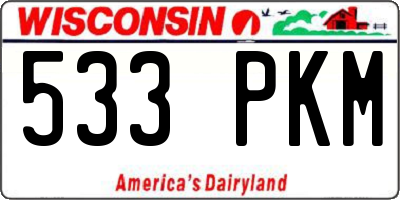 WI license plate 533PKM