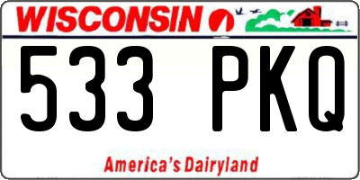 WI license plate 533PKQ