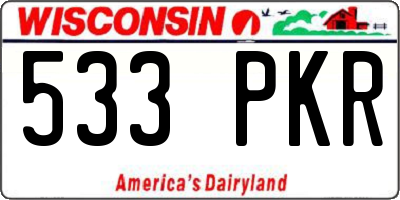 WI license plate 533PKR
