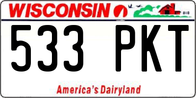 WI license plate 533PKT