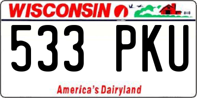 WI license plate 533PKU