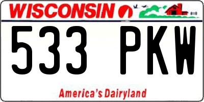 WI license plate 533PKW