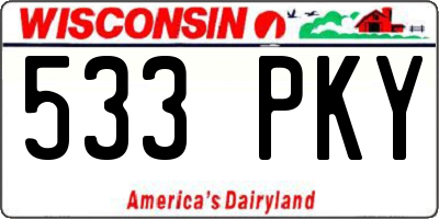 WI license plate 533PKY