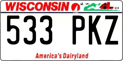 WI license plate 533PKZ