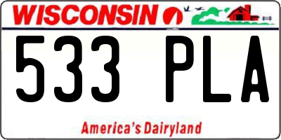 WI license plate 533PLA
