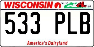WI license plate 533PLB