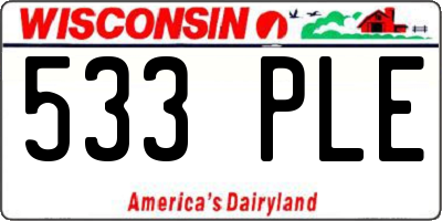 WI license plate 533PLE