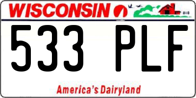 WI license plate 533PLF