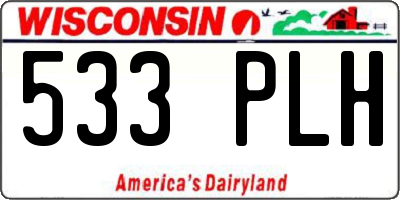 WI license plate 533PLH