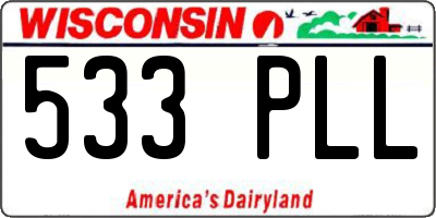 WI license plate 533PLL