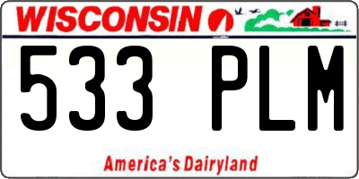 WI license plate 533PLM
