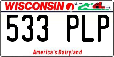 WI license plate 533PLP