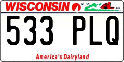 WI license plate 533PLQ