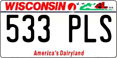 WI license plate 533PLS