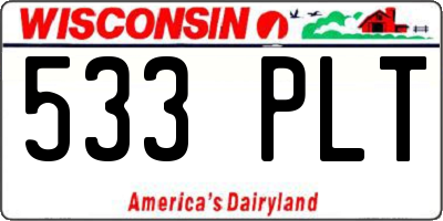 WI license plate 533PLT