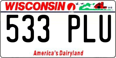 WI license plate 533PLU