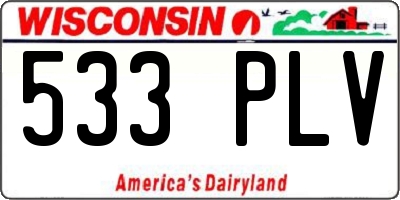 WI license plate 533PLV