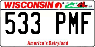 WI license plate 533PMF
