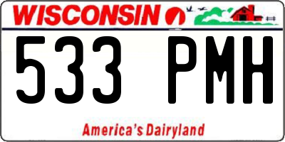 WI license plate 533PMH