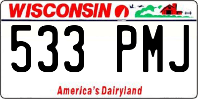 WI license plate 533PMJ