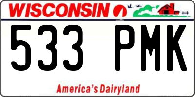 WI license plate 533PMK