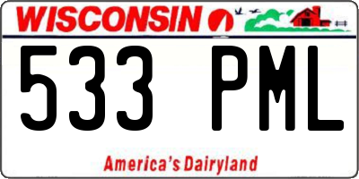 WI license plate 533PML