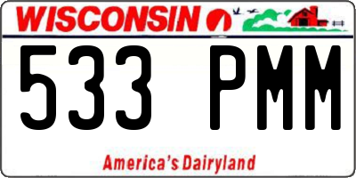 WI license plate 533PMM