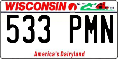 WI license plate 533PMN