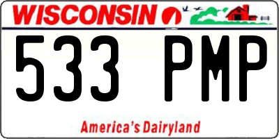 WI license plate 533PMP