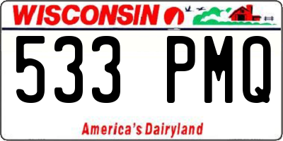 WI license plate 533PMQ