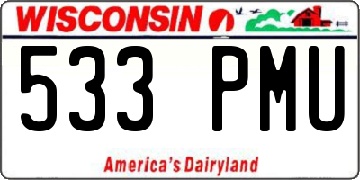 WI license plate 533PMU