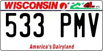 WI license plate 533PMV