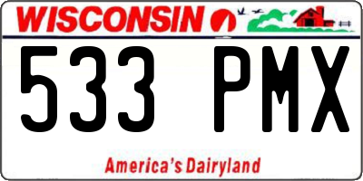 WI license plate 533PMX