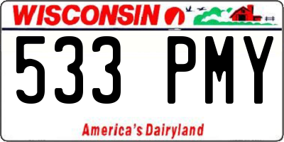 WI license plate 533PMY