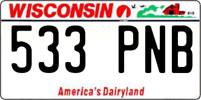 WI license plate 533PNB