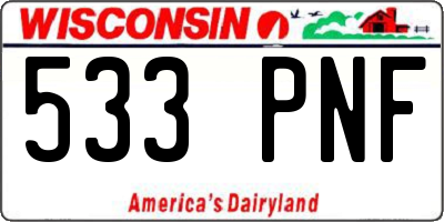 WI license plate 533PNF