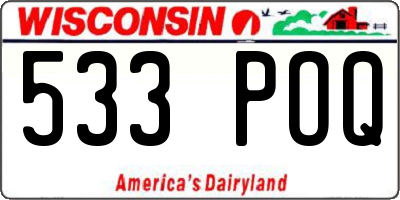 WI license plate 533POQ