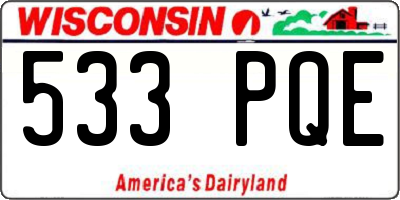 WI license plate 533PQE