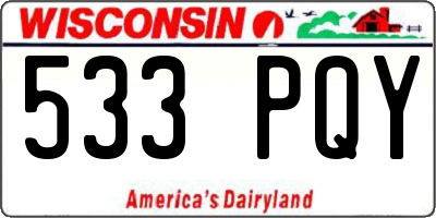 WI license plate 533PQY