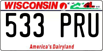 WI license plate 533PRU