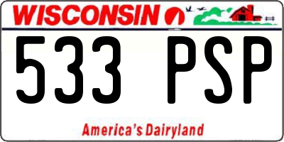 WI license plate 533PSP