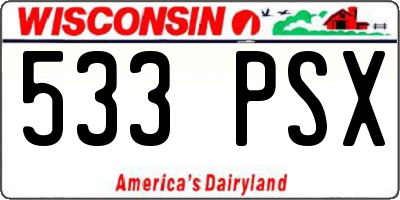 WI license plate 533PSX