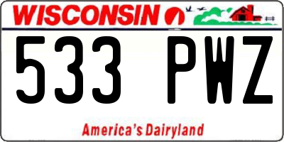 WI license plate 533PWZ